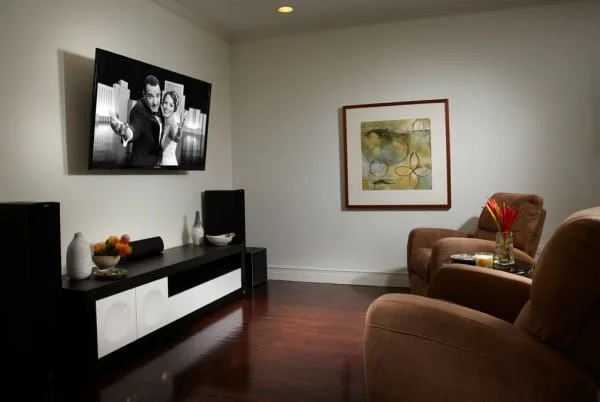 Black with Brown Home Theater Design 