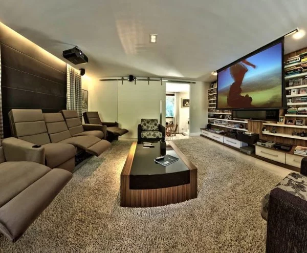 Modern Farmhouse Home Theater Design 