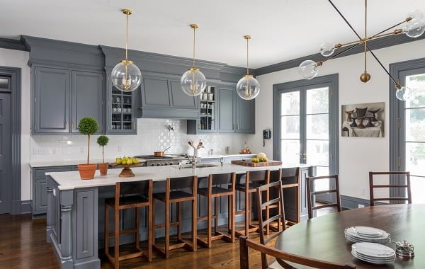 Modern Classic Kitchen Grey Cabinets 