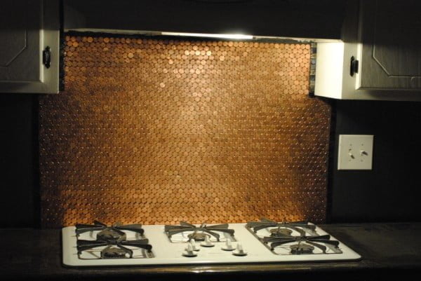  Backsplash from Pennies 