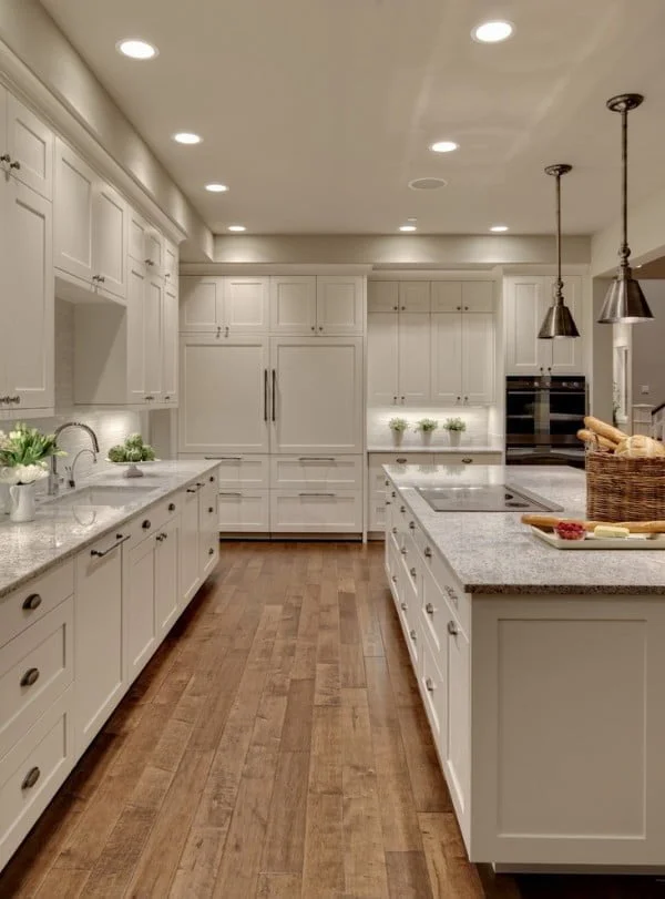 White Kitchen Cabinets with Granite Countertops 