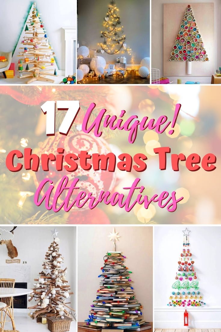 Want to be unique with your Christmas decor this year? Here are 17 unique Christmas tree alternatives for your inspiration! #holidays #homedecor #christmas