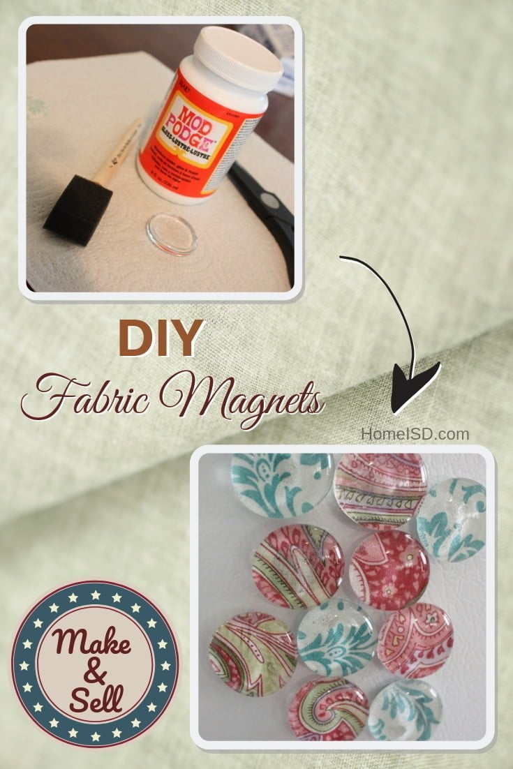 DIY fabric magnets - a great project to make and sell. Check out the other great projects too!   