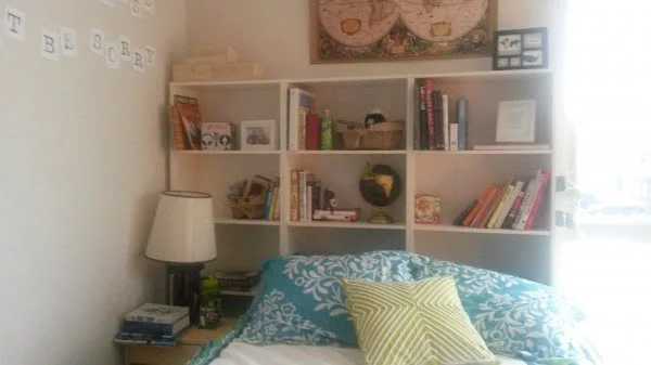 Headboard from a bookcase