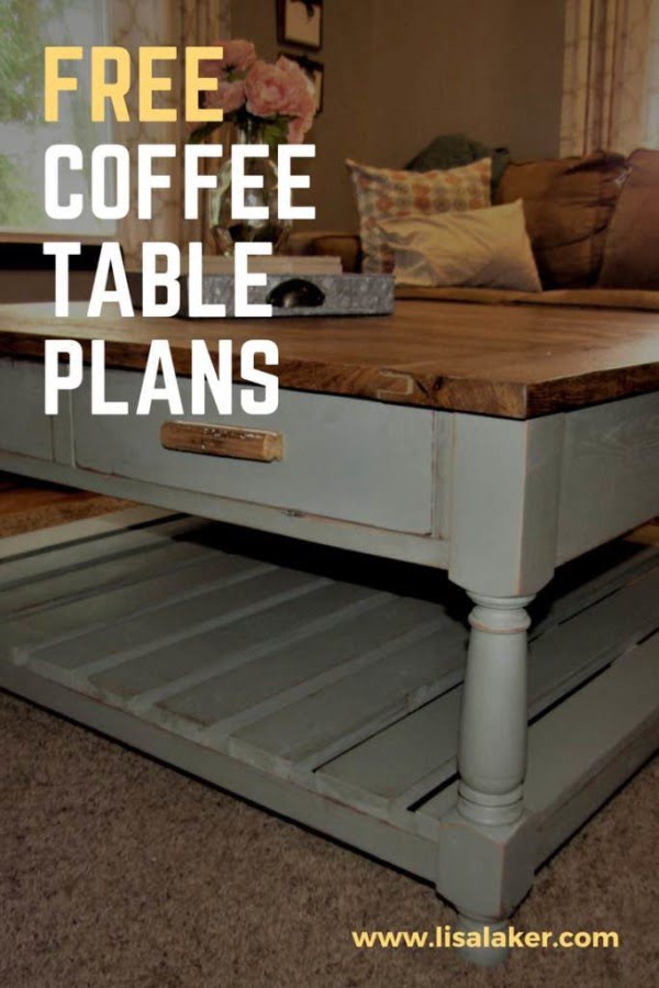 Coffee Table with Drawers - Free Woodworking Plans #DIY #homedecor #furniture