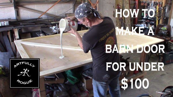 how to build a wooden barn door for under $100    