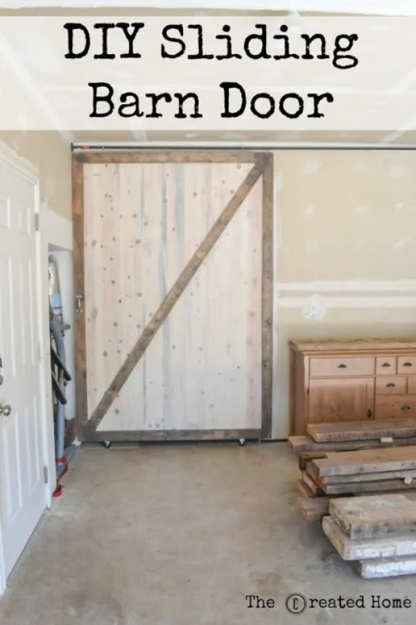 DIY Sliding Barn Door and hardware - The Created Home    