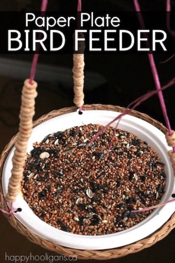 Paper Plate Bird Feeder for Kids to Make   