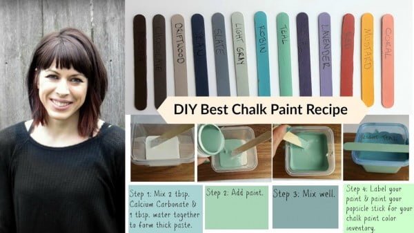 DIY Best Chalk Paint Recipe Tutorial- budget saving-homemade-calcium carbonate