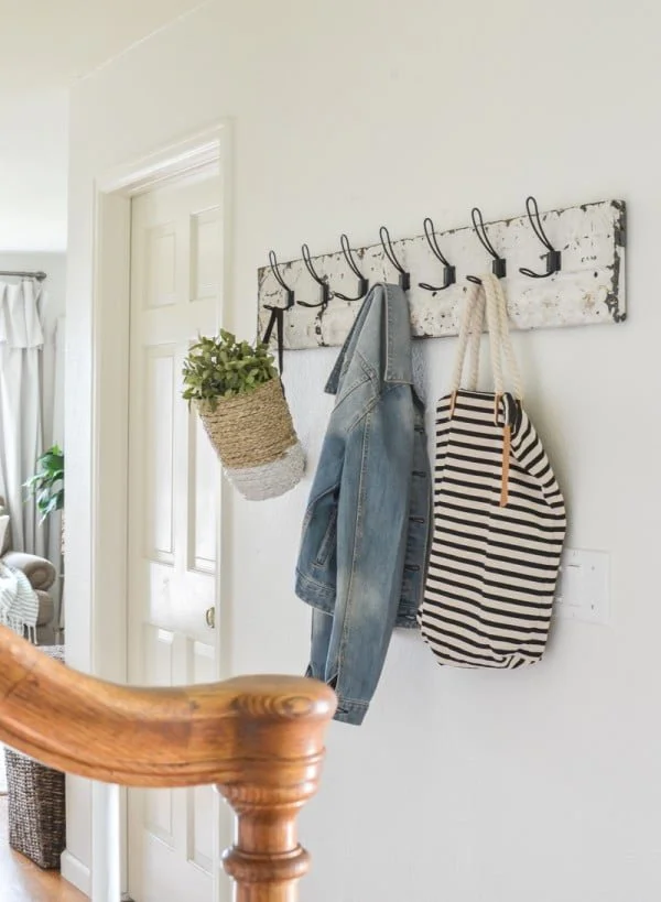 DIY Coat Rack With Vintage Tin