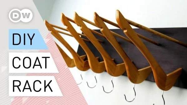 Coat rack out of clothes hangers