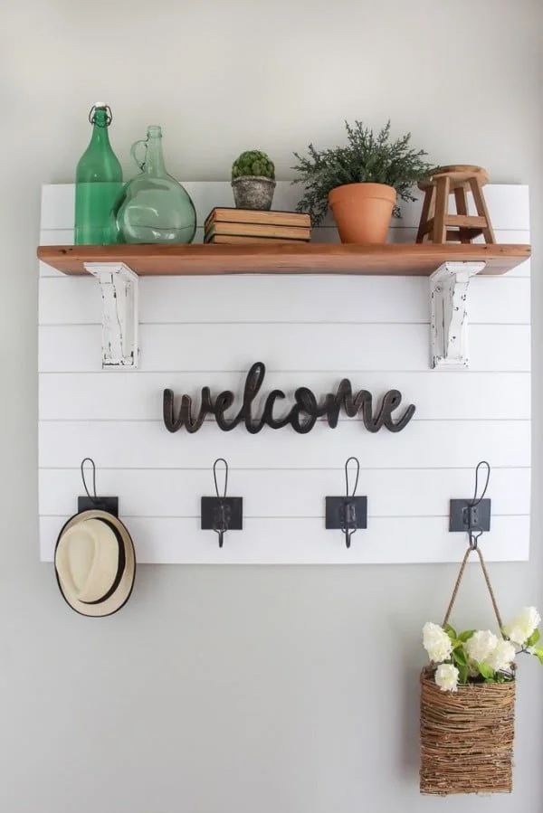 Farmhouse Style Shiplap Coat Rack DIY