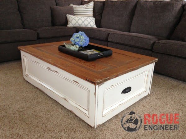 DIY Coffee Table with Storage | Free Plans | Rogue Engineer #DIY #homedecor #storage