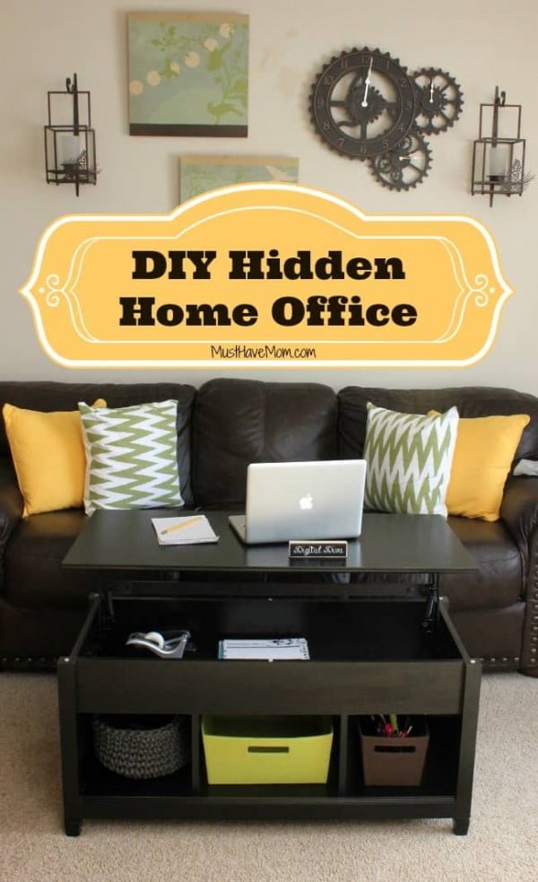 DIY Hidden Home Office #DIY #homedecor #storage
