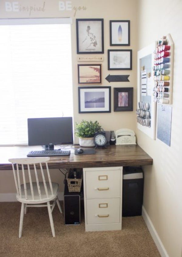 DIY File Cabinet Desk Tutorial #DIY #homedecor #furniture
