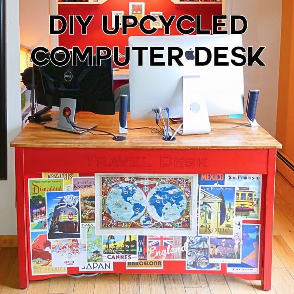 DIY Computer Desk Upcycled From a Broken Table #DIY #homedecor #furniture