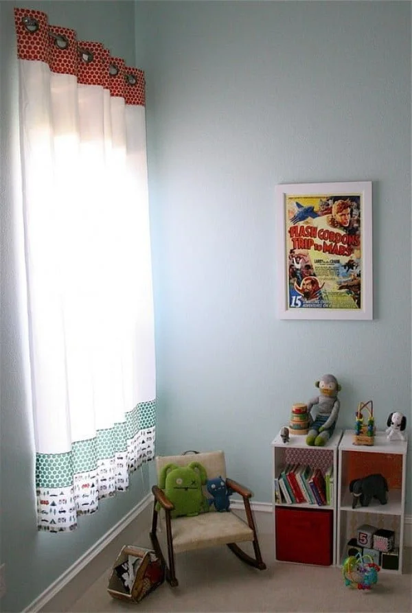 Striped Grommet Curtains made from Designer Fabric and Sheets! ⋆ Pretty Prudent  