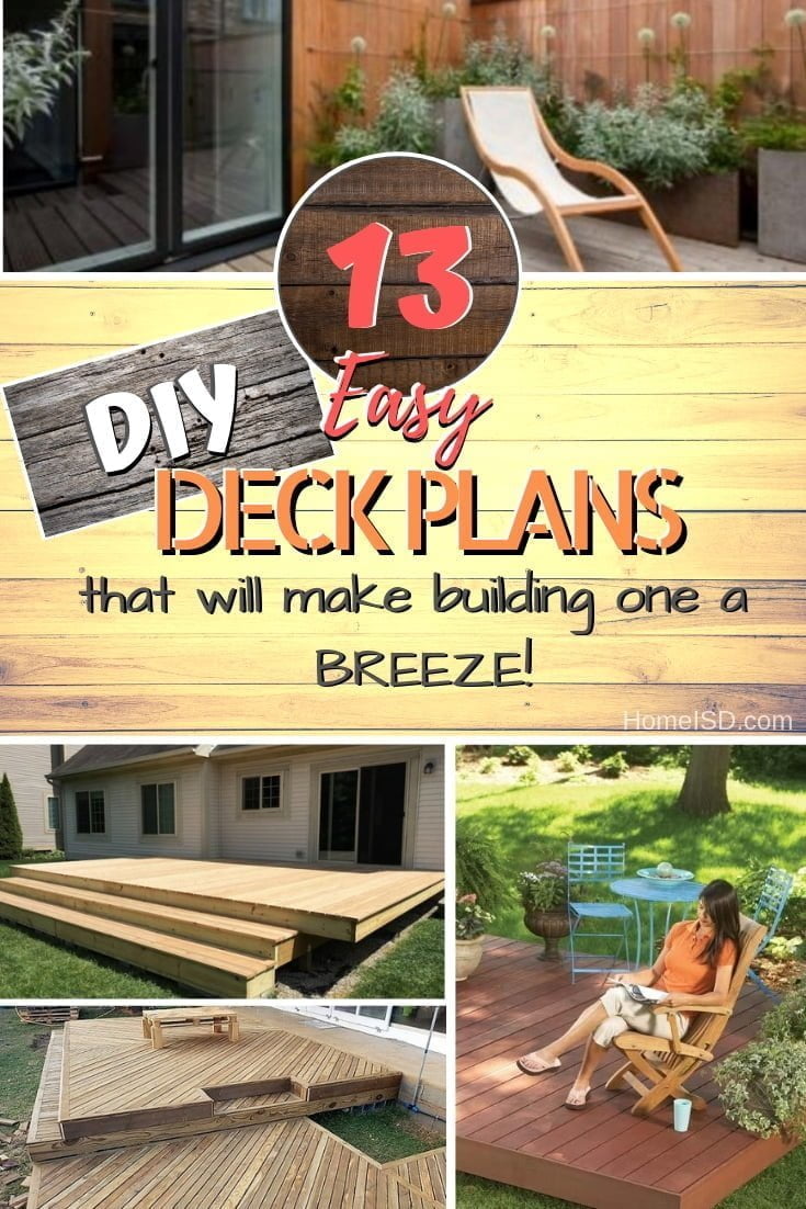 Want to build your own DIY deck? Here are the easiest plans you will find. What a great list! #DIY #deck #woodworking