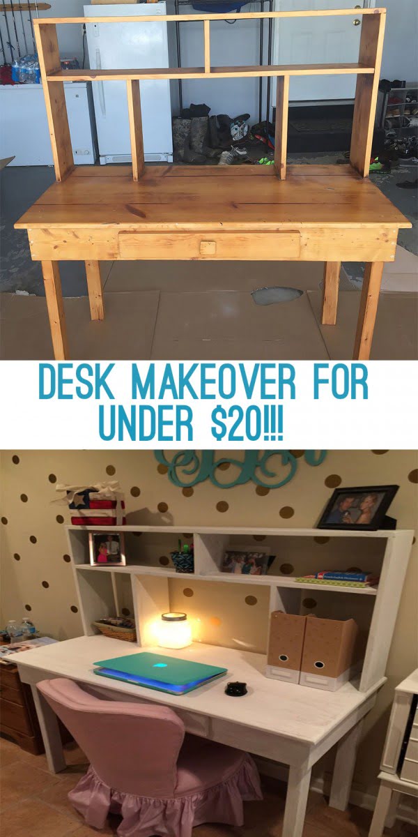 DIY Desk Makeover For Under $20 - Felly Bee #DIY #homdecor