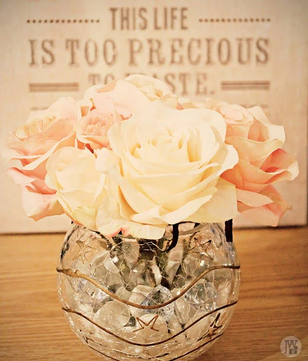 Easy and inexpensive DIY silk flower arrangement · Geeky Posh