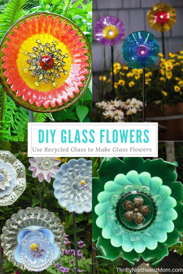 DIY Glass Flowers using Recycled Glass art