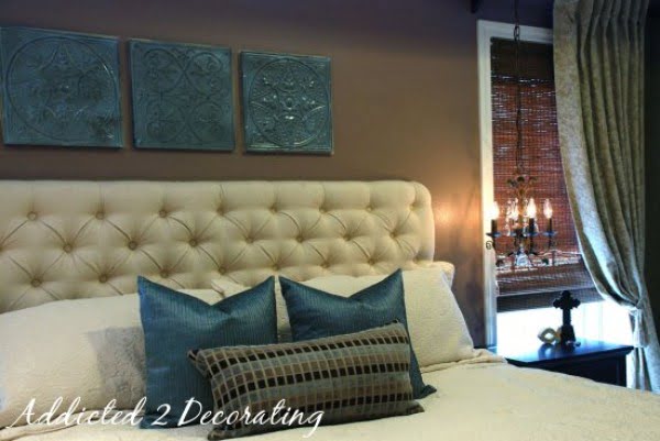 Diamond-Tufted Upholstered Headboard #diy #homedecor #bedroomdecor