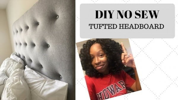 DIY | EASY NO SEW TUFTED HEADBOARD #diy #homedecor #bedroomdecor
