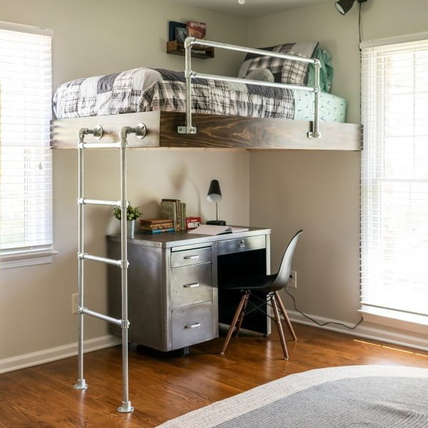 DIY Loft Bed for Boy's Room #DIY #homedecor #furniture #bedroom