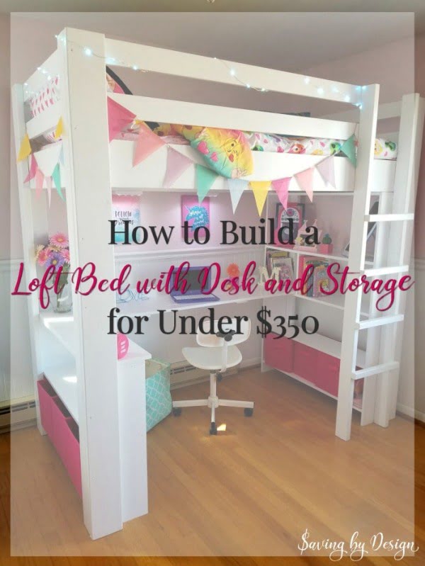 How to Build a Loft Bed with Desk and Storage #DIY #homedecor #furniture #bedroom