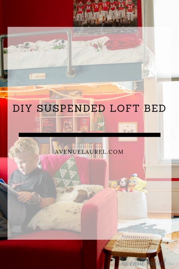 Beau's room: Our suspended DIY loft bed #DIY #homedecor #furniture #bedroom