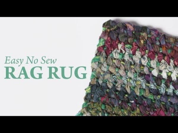Easy No Sew Rag Rug   