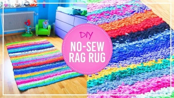 DIY No Sew Rag Rug   