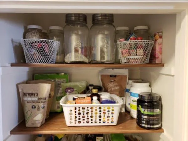 Simple DIY Farmhouse Pantry Shelves
