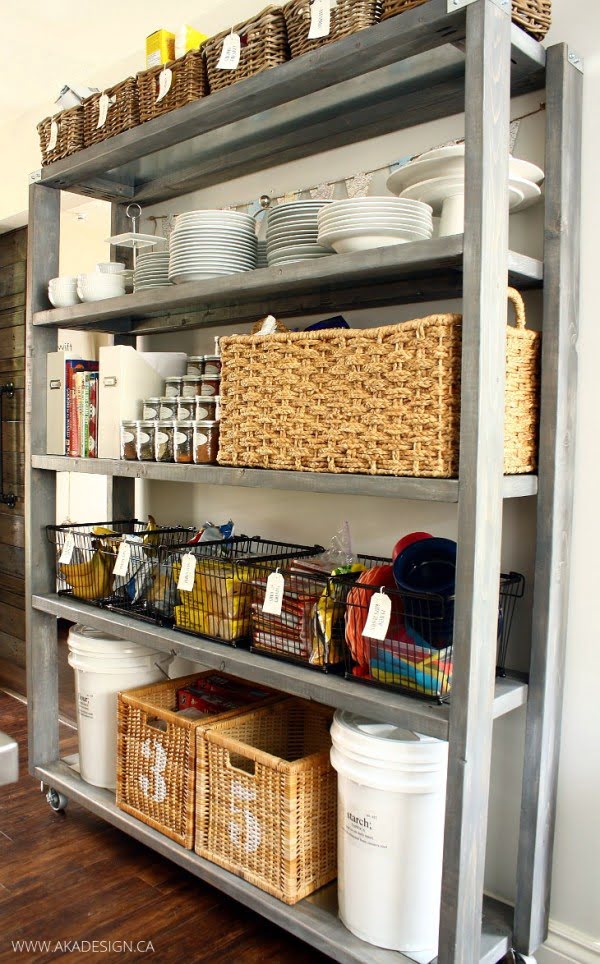 Rolling Kitchen Pantry Shelves   