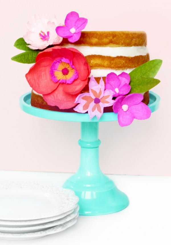 DIY Paper Flower Cake Topper   