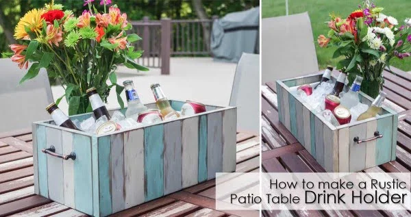 How to Make a Rustic Patio Table Drink Holder     