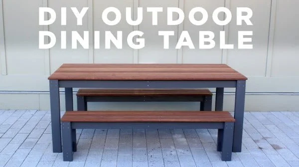 DIY Modern Outdoor Table and Benches     