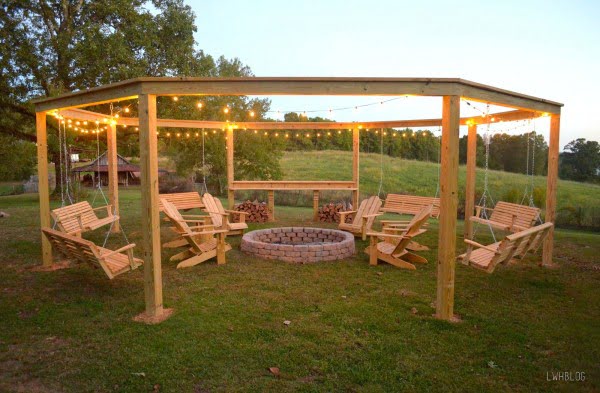 How To Build An Outdoor Pergola, Firepit And Swings   
