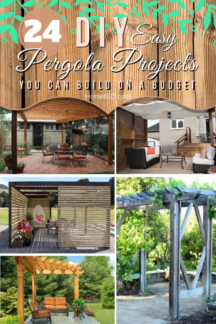 Create an outdoor space in your backyard with one of these brilliant #DIY pergola projects that you can build on a budget! Great list! #DIY #outdoors #garden