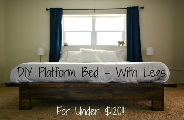 How to Build a Platform Bed With Legs - For Less than $120! - Beautiful Life Market #diy #homedecor #bedroomdecor