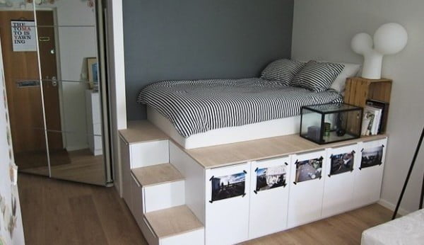 DIY: platform bed met extra opbergruimte - Roomed #diy #homedecor #bedroomdecor