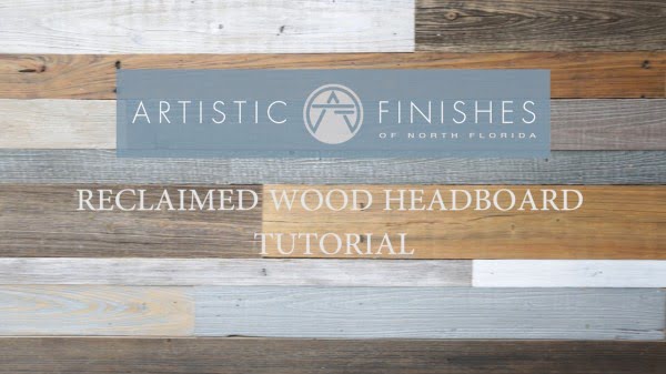DIY How to make a Contemporary Reclaimed Wood Headboard by Artistic Finishes #DIY #reclaimedwood #rustic #homedecor #farmhouse