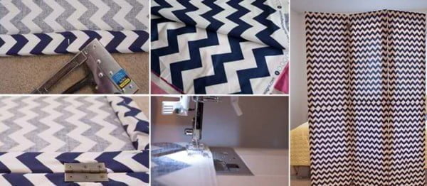 DIY: How to Make a Chevron Room Divider or Dressing Screen  