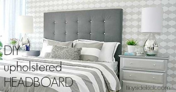 DIY Upholstered Headboard with a High End Look! #diy #homedecor #bedroomdecor