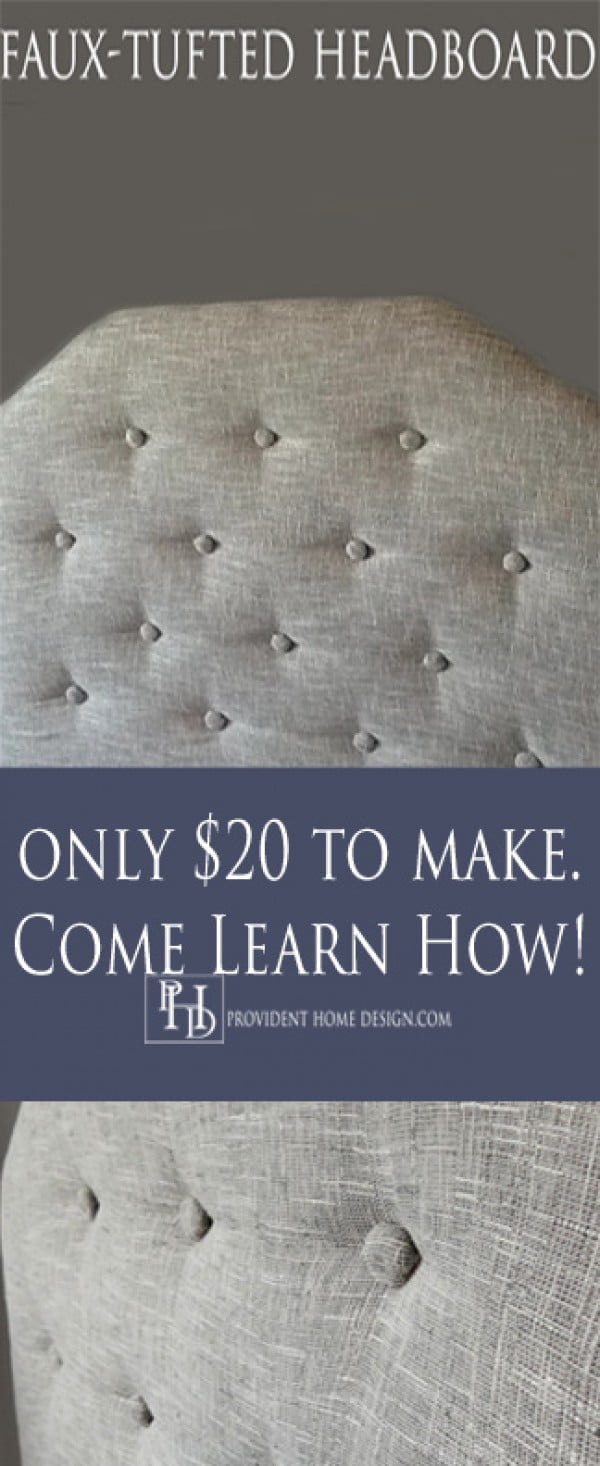 DiY Faux Tufted Upholstered Headboard #diy #homedecor #bedroomdecor