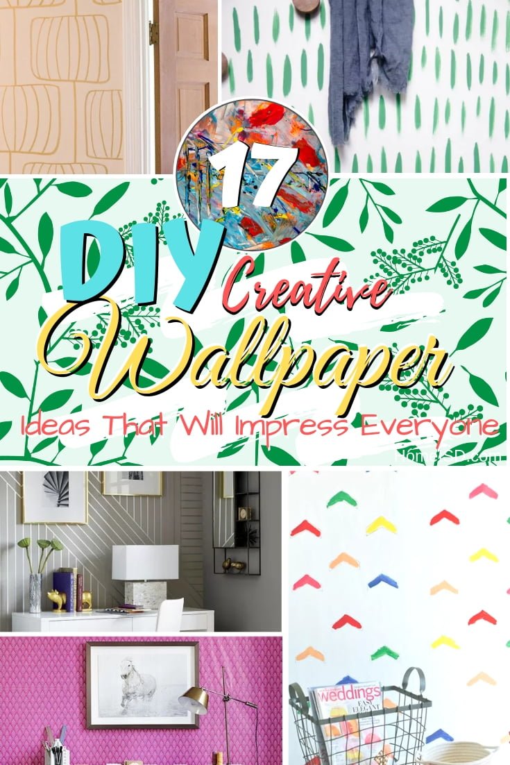 Make DIY wallpaper using these brilliant ideas. Great ideas for renters and creative decorators. Awesome list! #homedecor #DIY #walldecor