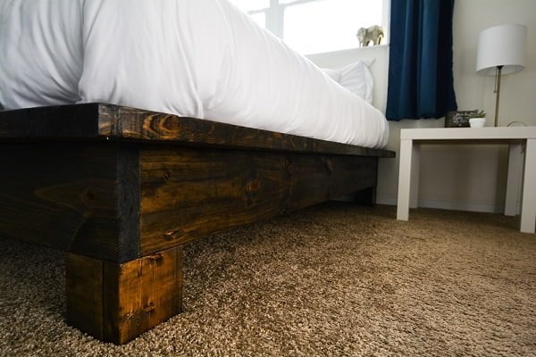 Rustic Platform Bed with Legs