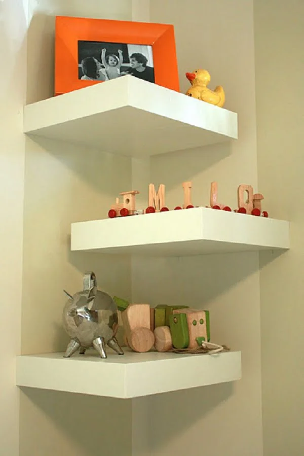 DIY Corner Shelves