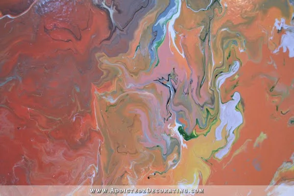 Fluid Acrylic Abstract Painting + Simple Modern DIY Frame     