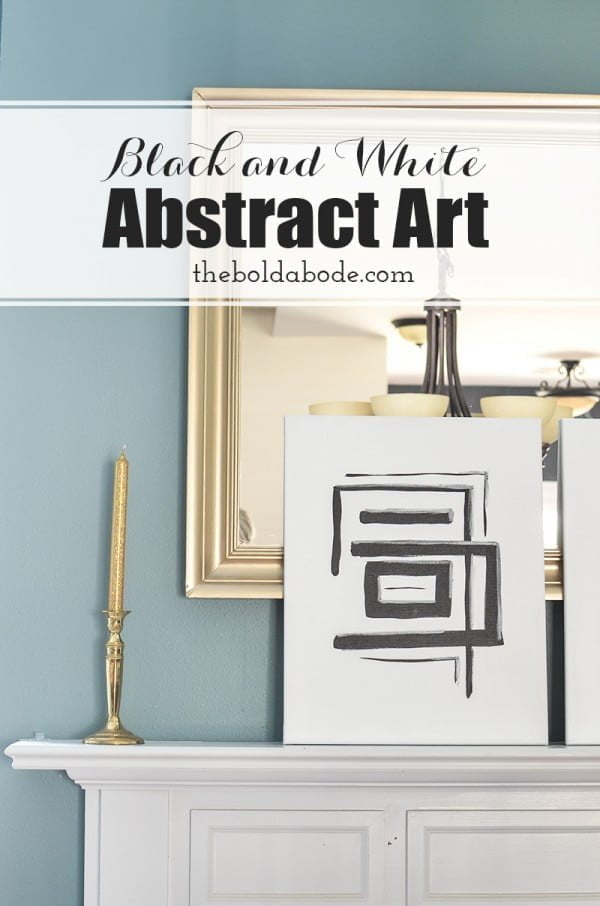Black and White DIY Abstract Art     
